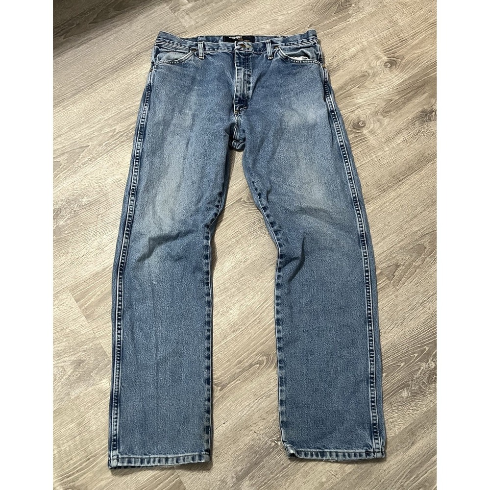 Mens Wrangler George Strait Jeans 36x31 Cowboy Cut Western Straight Leg Med Wash